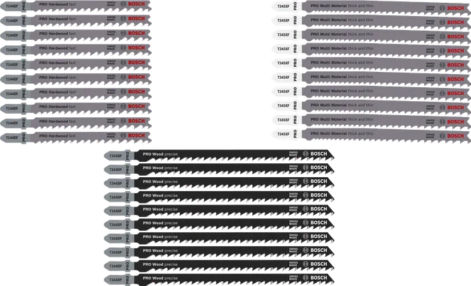 Bosch PRO Juego de cortes gruesos para madera y metal, 100 mm, 30 piezas.